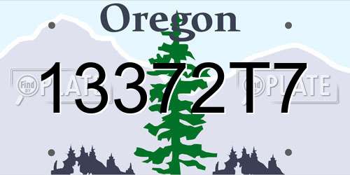 13372T7 Oregon License Plate