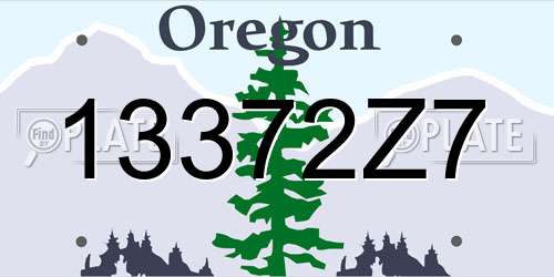 13372Z7 Oregon License Plate