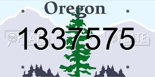 1337575 Oregon License Plate
