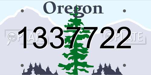 1337722 Oregon License Plate