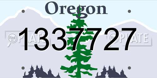 1337727 Oregon License Plate