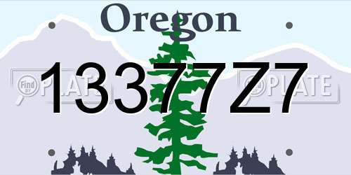 13377Z7 Oregon License Plate