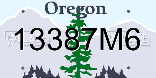 13387M6 Oregon License Plate