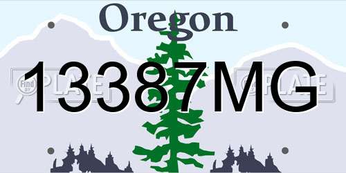 13387MG Oregon License Plate