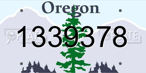 1339378 Oregon License Plate