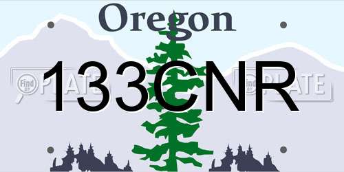 133CNR Oregon License Plate