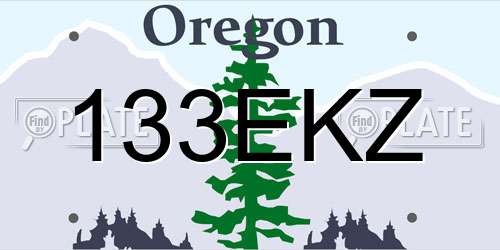 133EKZ Oregon License Plate