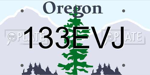 133EVJ Oregon License Plate