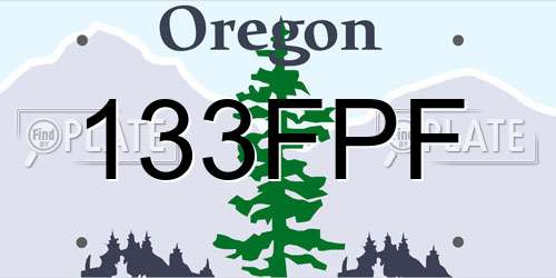 133FPF Oregon License Plate