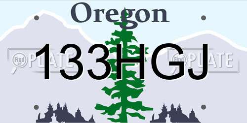 133HGJ Oregon License Plate