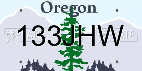 133JHW Oregon License Plate
