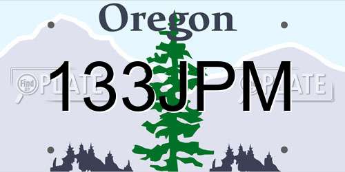 133JPM Oregon License Plate