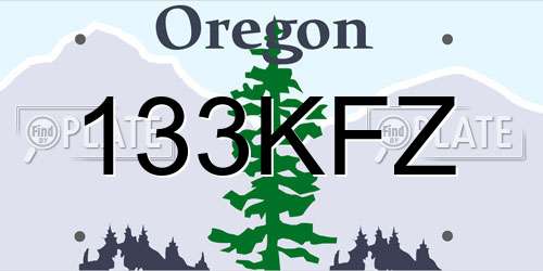 133KFZ Oregon License Plate