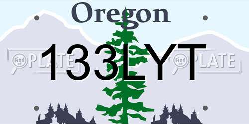 133LYT Oregon License Plate