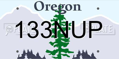 133NUP Oregon License Plate