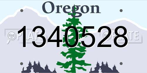 1340528 Oregon License Plate