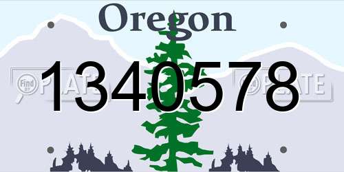 1340578 Oregon License Plate