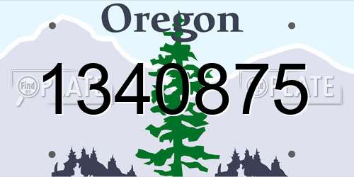 1340875 Oregon License Plate