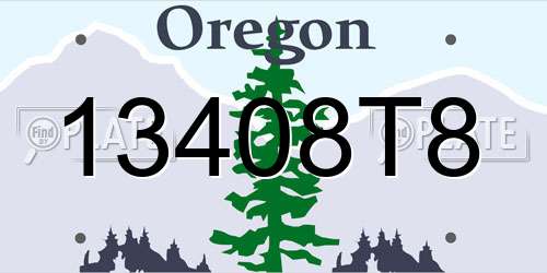 13408T8 Oregon License Plate