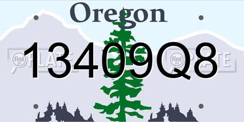 13409Q8 Oregon License Plate