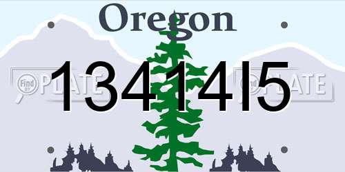 13414I5 Oregon License Plate