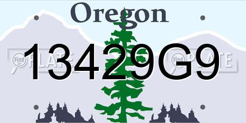 13429G9 Oregon License Plate
