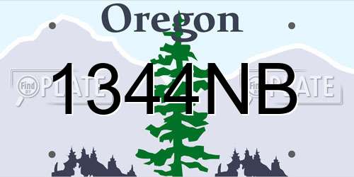 1344NB Oregon License Plate