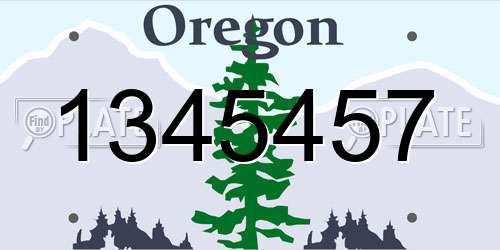 1345457 Oregon License Plate