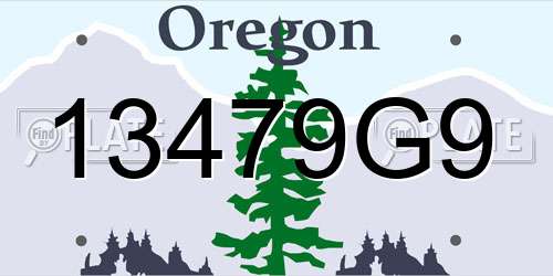 13479G9 Oregon License Plate