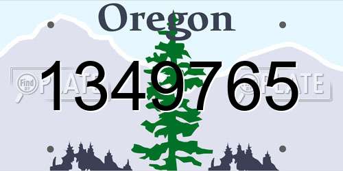 1349765 Oregon License Plate