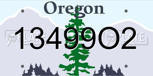 13499O2 Oregon License Plate