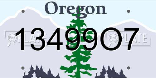 13499O7 Oregon License Plate