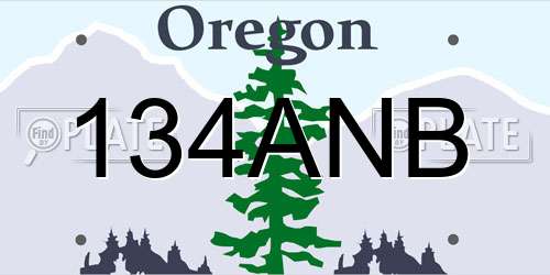 134ANB Oregon License Plate