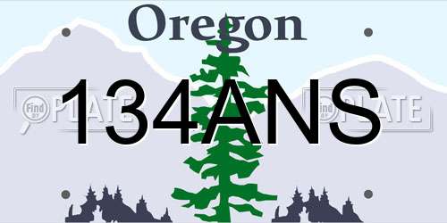134ANS Oregon License Plate