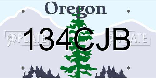 134CJB Oregon License Plate