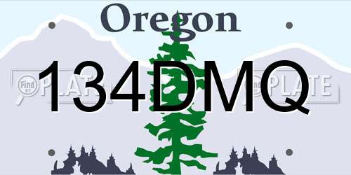 134DMQ Oregon License Plate