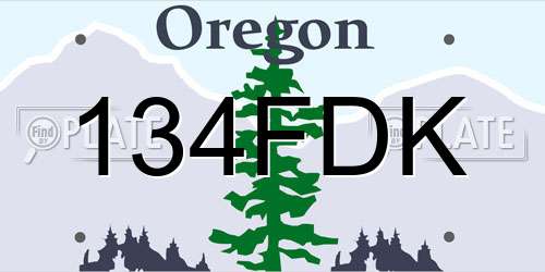 134FDK Oregon License Plate