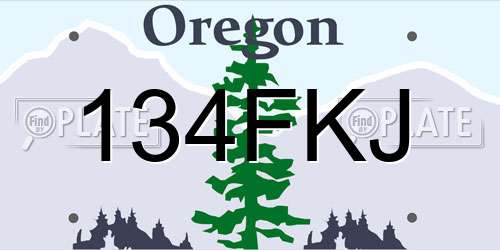 134FKJ Oregon License Plate