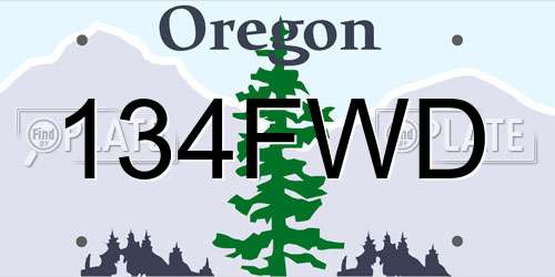 134FWD Oregon License Plate
