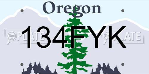 134FYK Oregon License Plate