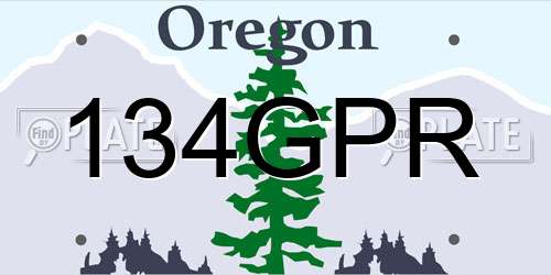 134GPR Oregon License Plate