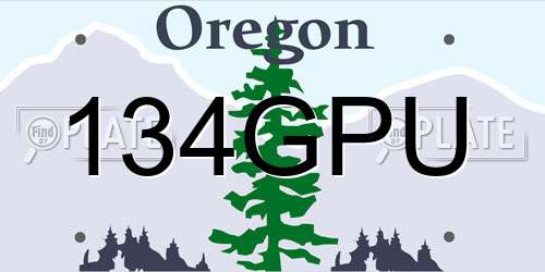 134GPU Oregon License Plate