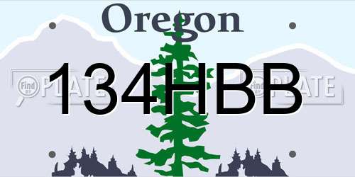 134HBB Oregon License Plate