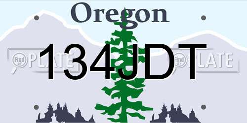 134JDT Oregon License Plate