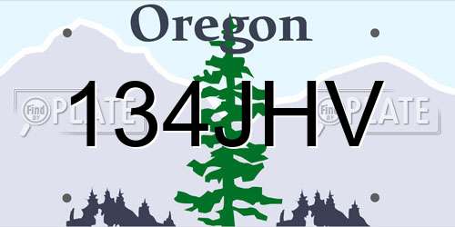 134JHV Oregon License Plate