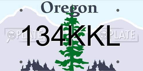 134KKL Oregon License Plate