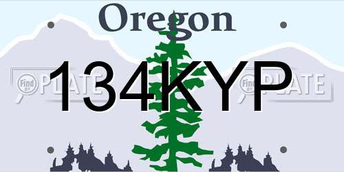 134KYP Oregon License Plate