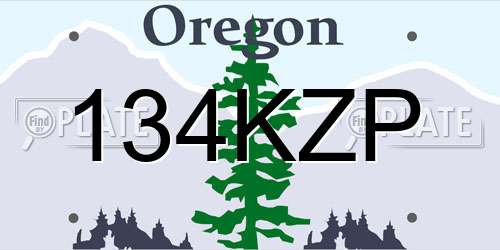 134KZP Oregon License Plate