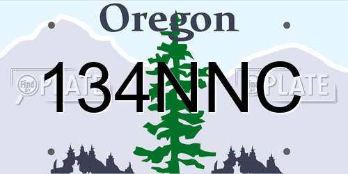 134NNC Oregon License Plate