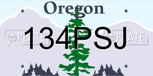 134PSJ Oregon License Plate